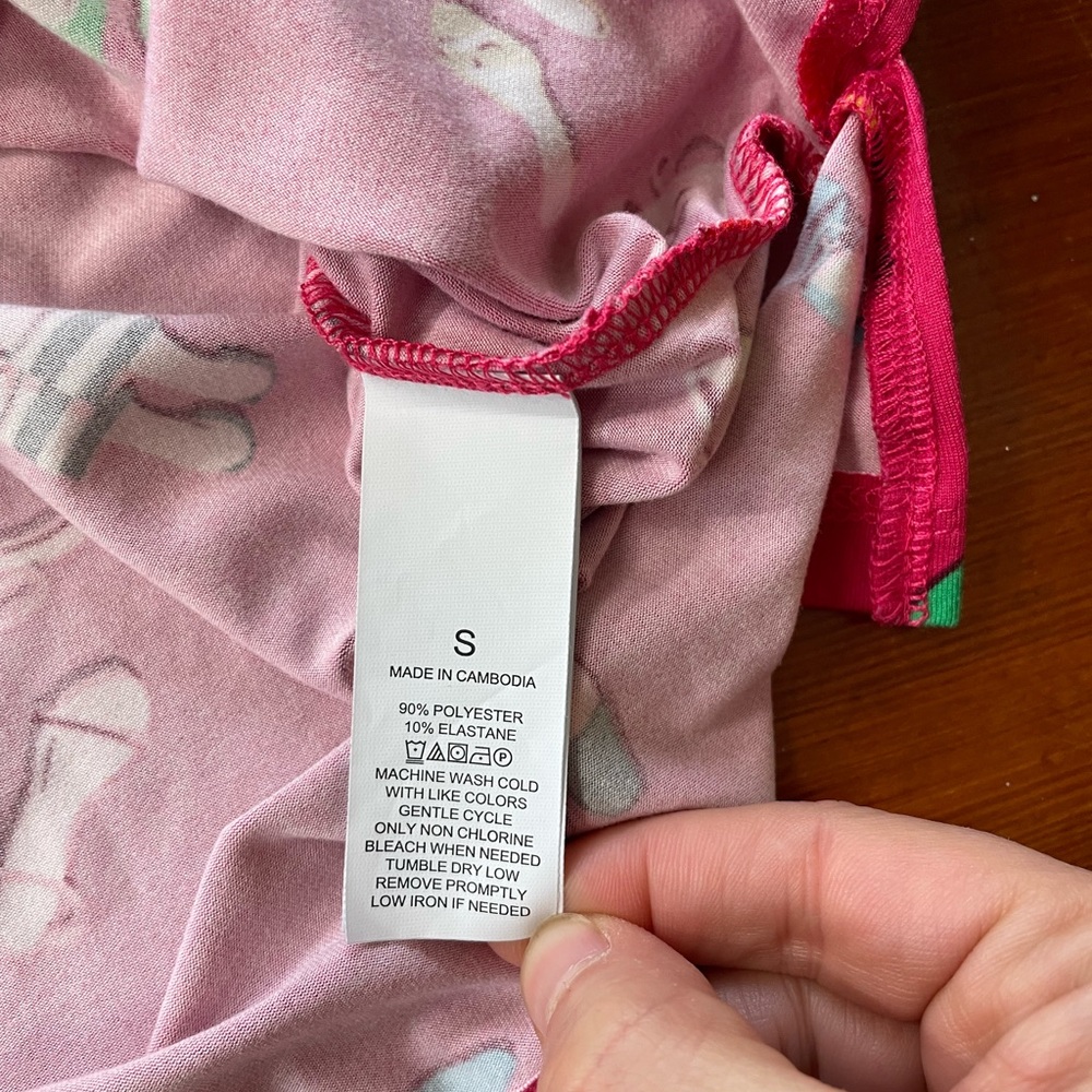 kate spade Pink Pajama Set with Multicolor Shoe Print - Picture 13 of 16